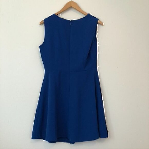 CHELSEA28 Cutout Fit & Flare Dress Royal Blue Sleeveless Mini Party Wedding M - Picture 6 of 9